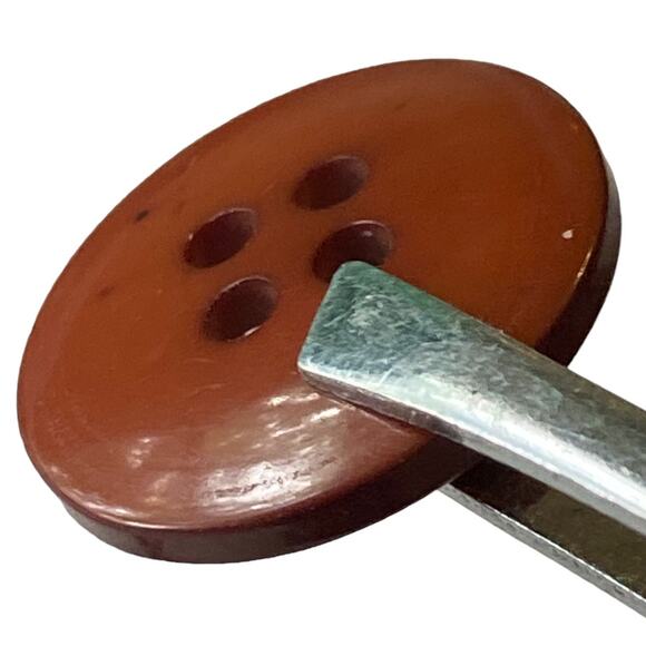 Four Center Hole Buttons Brown Round Plastic Raised Lip Lot of 8 Coat Vest Shirt - Picture 8 of 10